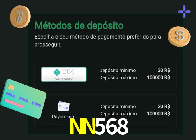 O cassino NN568 oferece uma grande variedade de métodos de pagamento